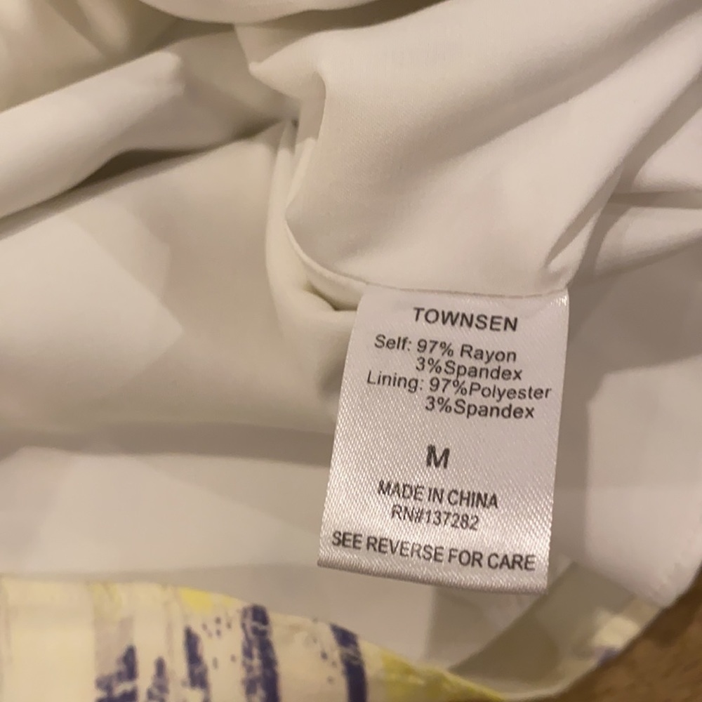 White & Yellow Mini Wrap Summer Dress - Picture 7 of 7